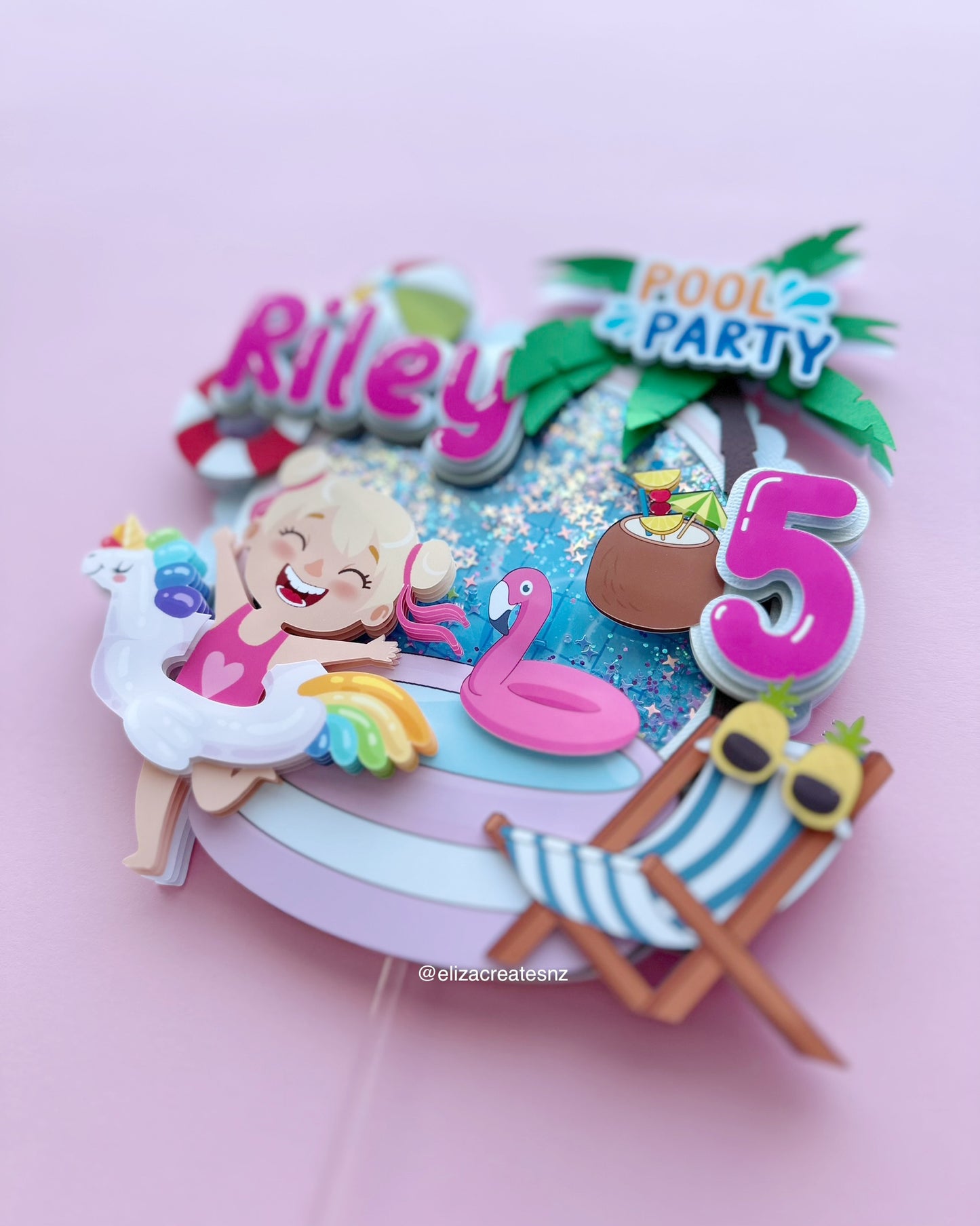 Pool Party Cake Topper