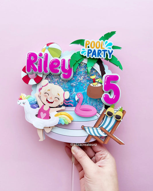 Pool Party Shaker Cake Topper