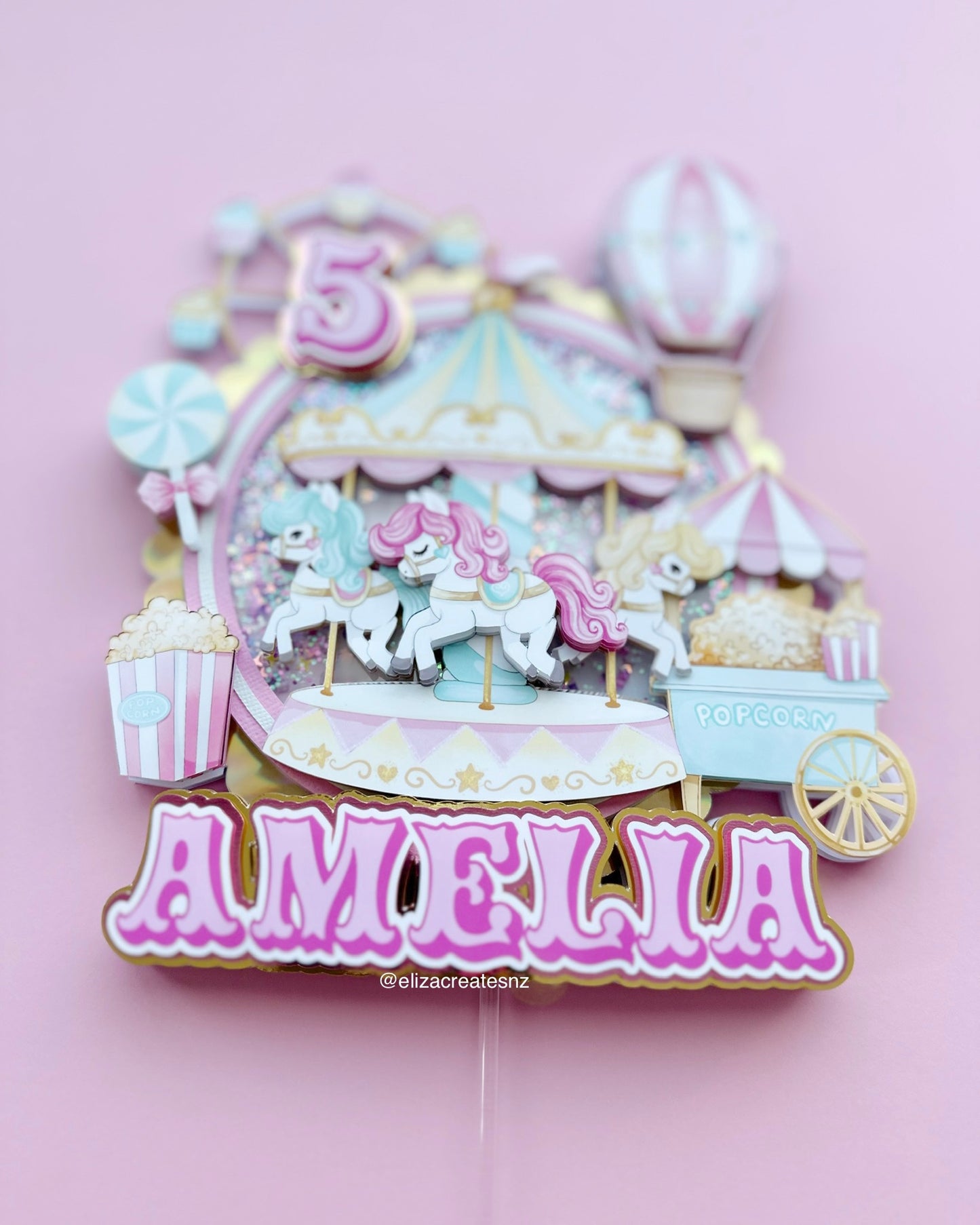 Girl Carnival Shaker Cake Topper